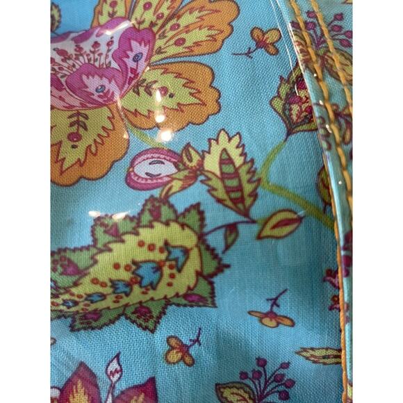 Kalencom Laminated Diaper Buckle Bag Turquoise Pink Gypsy Wildflower - Picture 3 of 10